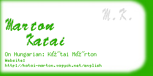 marton katai business card